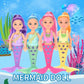 Liberty Imports 12 Pack Mermaid Dolls Pretend Playset - 6" Mini Figures Toy Bundle Set with Removable Accessories - Ideal for Kids, Girls, Party