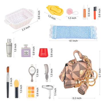 SAMCAMI Miniature Dollhouse Accessories, Mini Fashion and Dollhouse Bathroom Acessories, Mini Stuff, Miniature Makeup