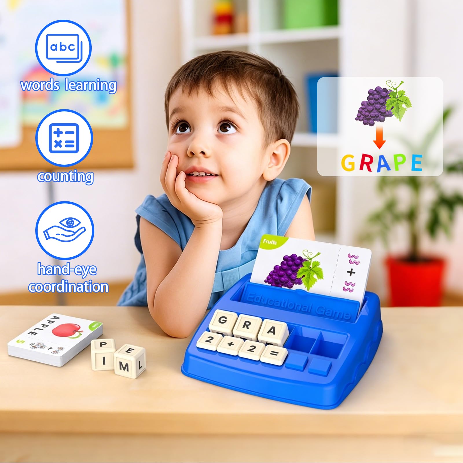 Educational Toys Learning Games for Kids 3-8, Matching Letter Spelling Early Math Game for Preschool& Kindergarten Kids Boys and Girls ?Christmas