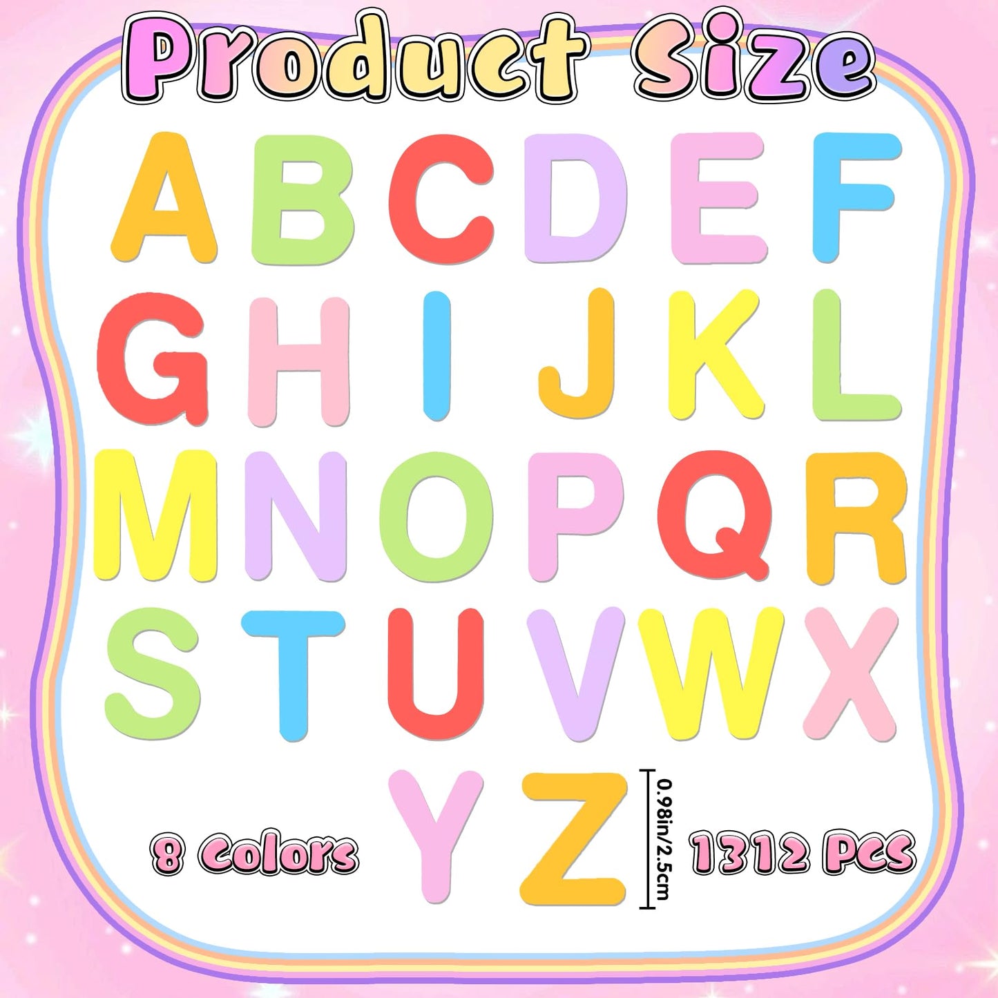 1312 Pcs Foam Letter Stickers, Self-Adhesive EVA Alphabet Stickers Small 1 Inch 3D Foam Letters for DIY Crafts, Scrapbooking, School Projects