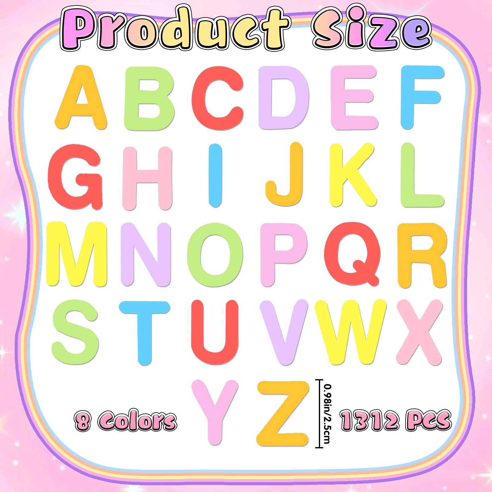 1312 Pcs Foam Letter Stickers, Self-Adhesive EVA Alphabet Stickers Small 1 Inch 3D Foam Letters for DIY Crafts, Scrapbooking, School Projects