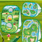 haoetcw 4-in-1 Kids Sticky Golf Games Set with Club, Golf Putting Practice Mat,3-Sided Golf Chipping Net, Multiple Game Modes, Golf Cornhole Board Set