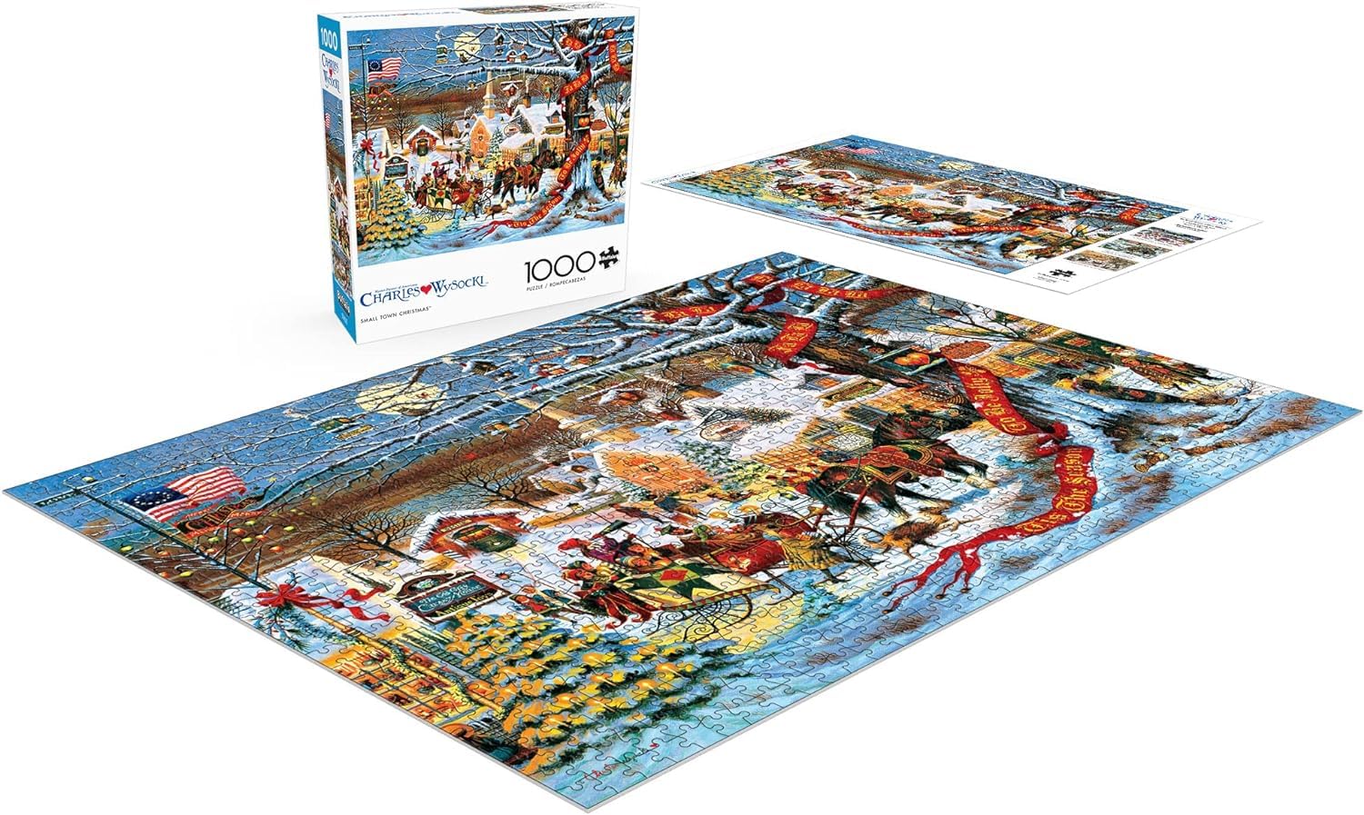 Buffalo Games Charles Wysocki, Small Town Scene, 1000 Piece Puzzle, 14+