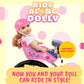 Ride Along Dolly Bike Helmet for 18" Dolls (Pink) - Compatible with American Girl, Our Generation, Wellie Wishers- Bicycle Accessory w Decal Stickers
