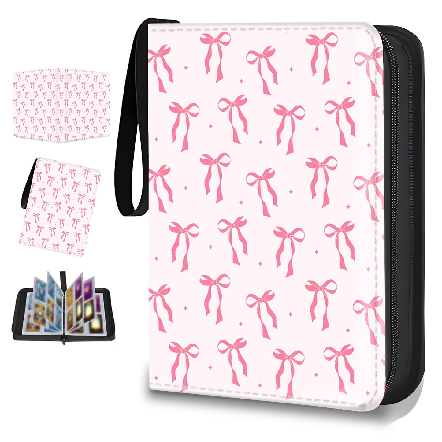 Card Binder for Girls Gifts 4 Pocket with 50 Sleeves 400 Cards Collectible Trading Binder Case Cute Album Holder Game sports collector supplier