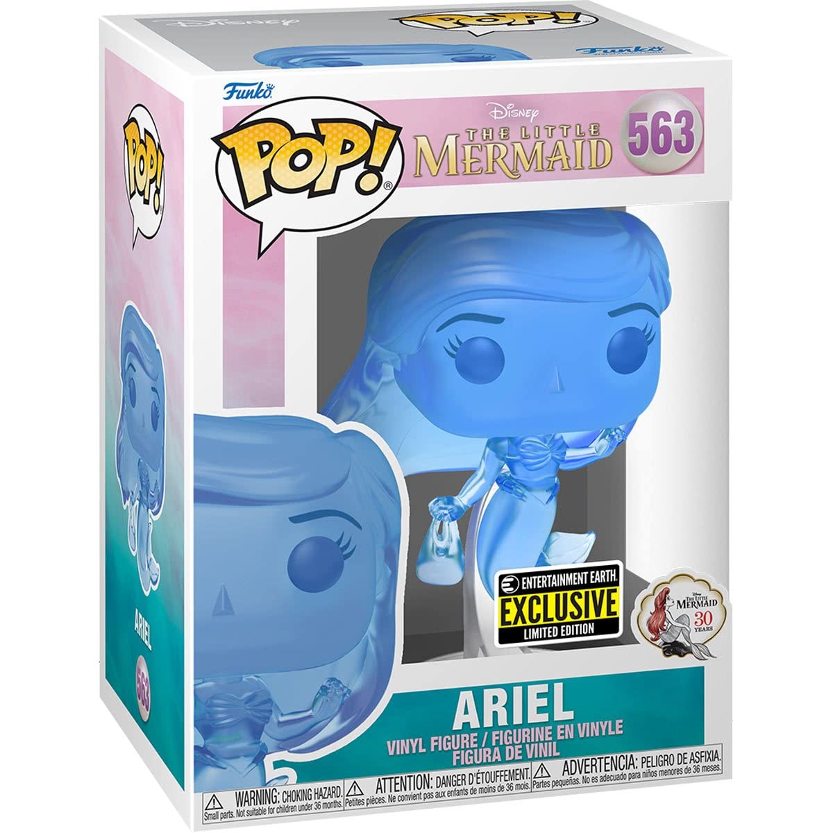 POP Disney: The Little Mermaid - Ariel (Blue Translucent) Entertainment Earth Exclusive Funko Vinyl Figure (Bundled with Compatible Box Protector