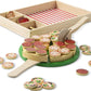 Melissa & Doug Wooden Pizza Party Play Set, 36 Self-Stick Toppings, Pizza Toy Kitchen Set & Play Kitchen Accessories, Preschool Toys for Boys & Girls