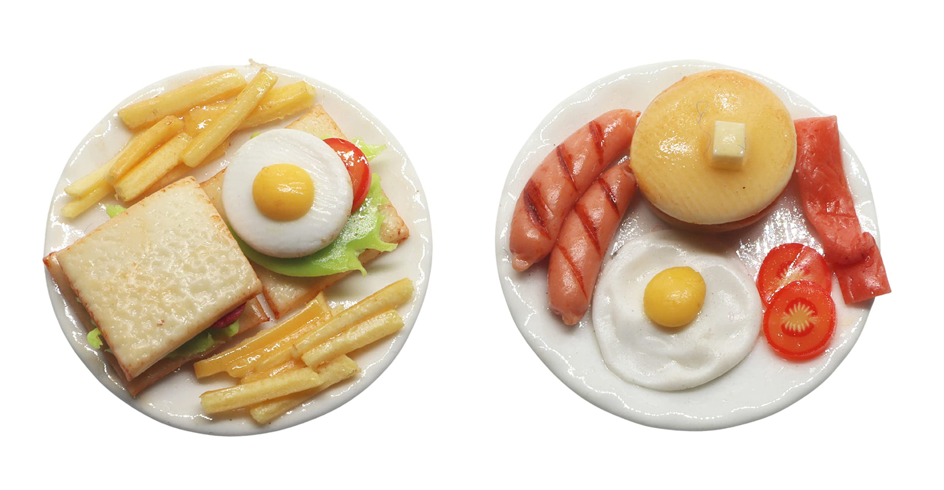 ThaiHonest Mixed Set 2 Dollhouse Miniature Pancake and Sandwich, Dollhouse Collectibles