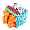 KAKIBLIN Cubic Activity Learning Toy with Zippers, Latches, Buckles, Laces, Snaps, Buttons and More - Perfect for Toddlers at Home, on Airplanes, Cars