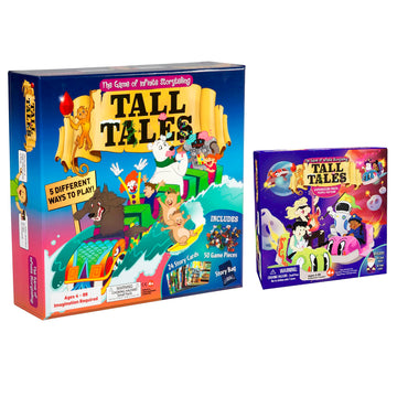 SCS Direct, Tall Tales Board Game & Expansion Combo Pack (93 Piece Set) - Educational Story Telling Game w Story Cards & Game Pieces for 5 Ways