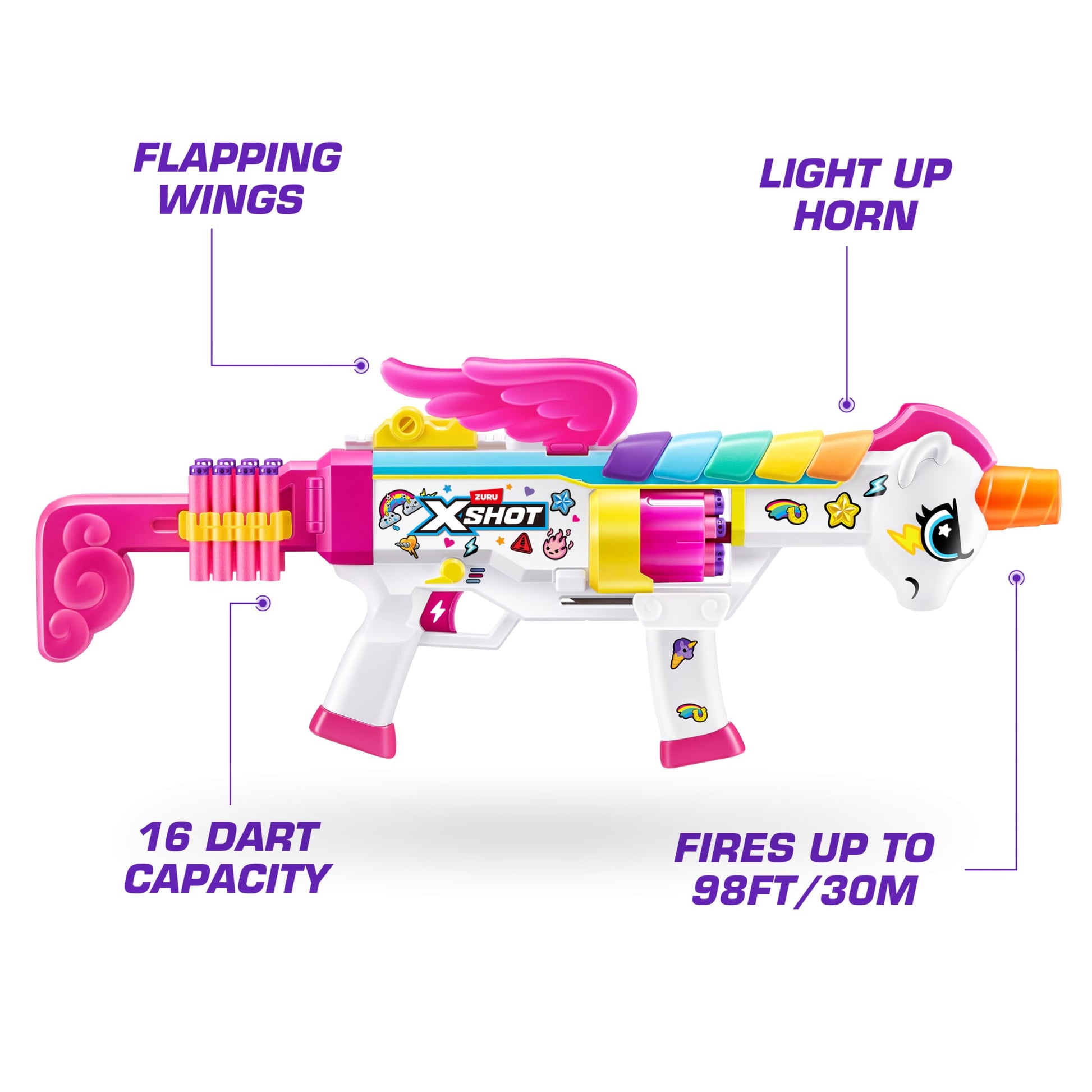 XSHOT Big Rizz Blastercorn 24 Air Pocket Technology Darts by ZURU, Outdoor Dart Blaster Toy for Boys and Girls, Teens and Adults Aged 8+