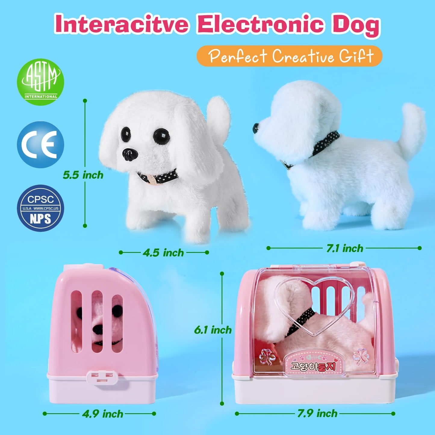15 Pcs Robot Puppy Dog Toys for Girls Kids Boys, Realistic Robot Puppy Toys with Walk & Bark, Toy Gifts for 3 4 5 6 Year Old, Ideas 3 4 5 6 Year Old