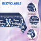 Navy Blue and Sliver Birthday Decorations Happy Birthday Party Tableware Set Happy Birthday Tablecloths and Plates Napkins Party Dinnerware for Men