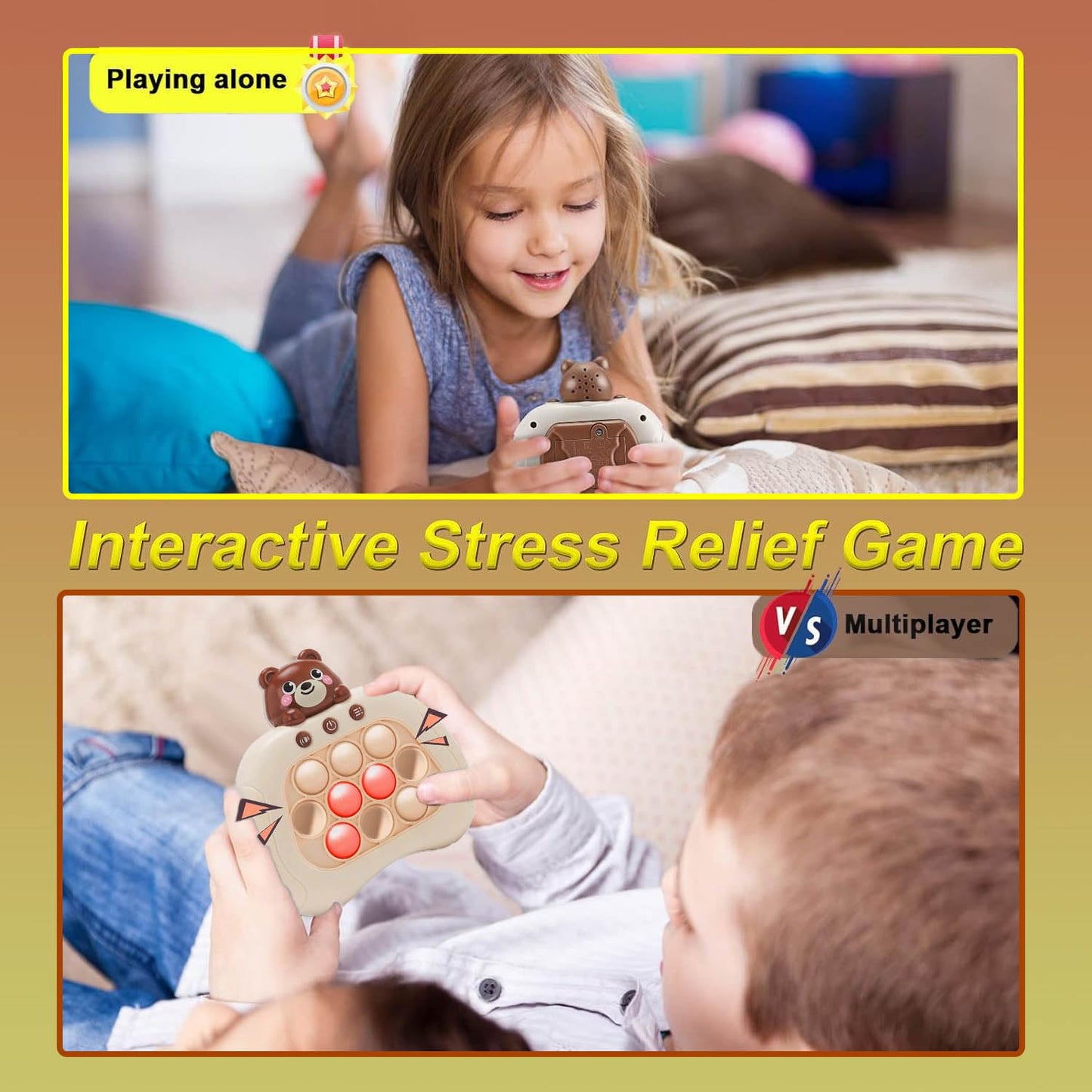Quick Push Game Christmas Fidget Toys for Kids Adults, Handheld Speed Pushing Game Machine, Push Bubble Stress Toy, A Fun Multiplayer Game for Family
