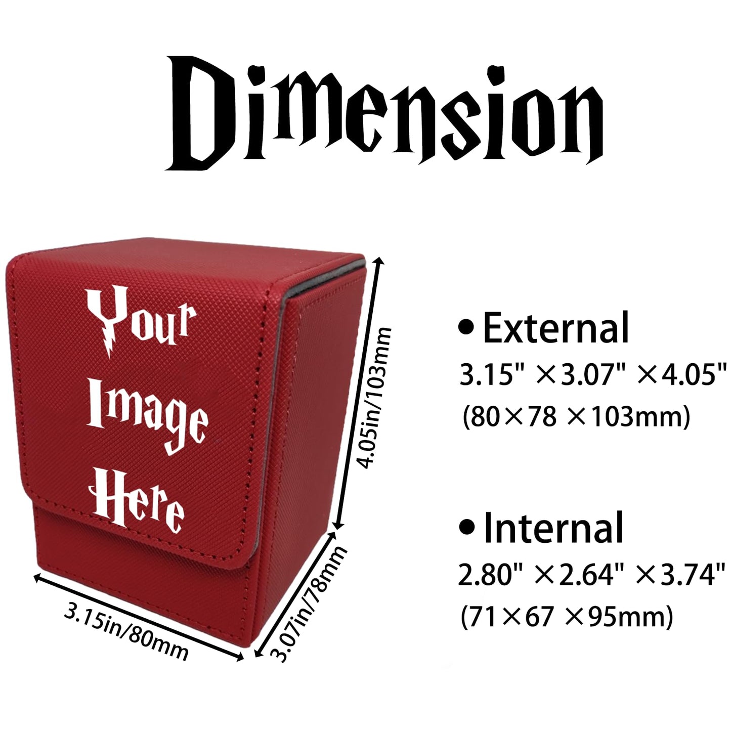 VEHASAYO Custom Card Deck Box, Make Your Own Card Cases, Premium Leather Deck Case for TCG, MTG, CCG, OCG Storage, Compatible with Magic The Gathering