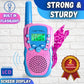 Waka Waka Walkie Talkies for Kids (2 Pack, Pink and Light Blue) - Long Range Two-Way Walkie Talkie Set with Bandanas and Whistles Included - Great for