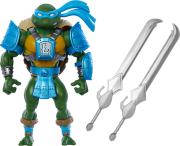 Mattel Masters of the Universe Origins Turtles of Grayskull Action Figure & Accessories, Leonardo Collectible Toy with 16 Joints, TMNT & MOTU