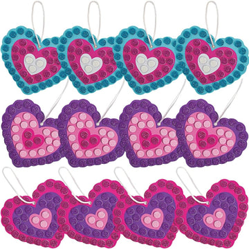 Glitter Mosaic Heart Ornament Craft Kit -12 - Crafts for Kids and Fun Home Activities
