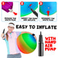 18-Inch Rainbow Playground Ball with Hand Pump, Jumbo Kickball for Kids