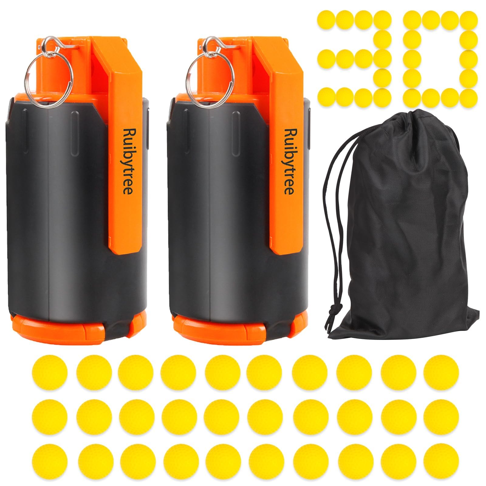 Ruibytree CS Tactical Plastic Toy Grenade for Nerf Rival Battle Game, 2Pack