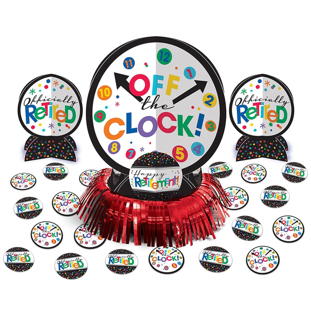Deluxe Officially Retired Table Decorating Kit (23 Pc. Set) - Eye-Catching, Fun & Festive Centerpieces - Perfect for Retirement Parties