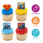 24 Superman Cupcake Rings, Superhero DC Cupcake Decorations, Food Safe Cake Toppers - 24 Pack