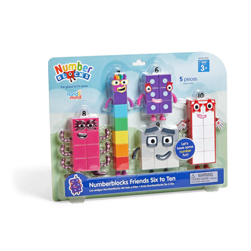 hand2mind Numberblocks Friends Six to Ten Figures - Official Licensed Character Action Figure Set, Numbers and Counting Figurines, Pretend Play Toys
