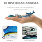 BRETOYIN 10PCS Mini Ocean Animals Sharks Fish Creatures Educational Sea Science Toy Set - Animal Figurines, Sailfish Figure - Bulk Kids Birthday Gift