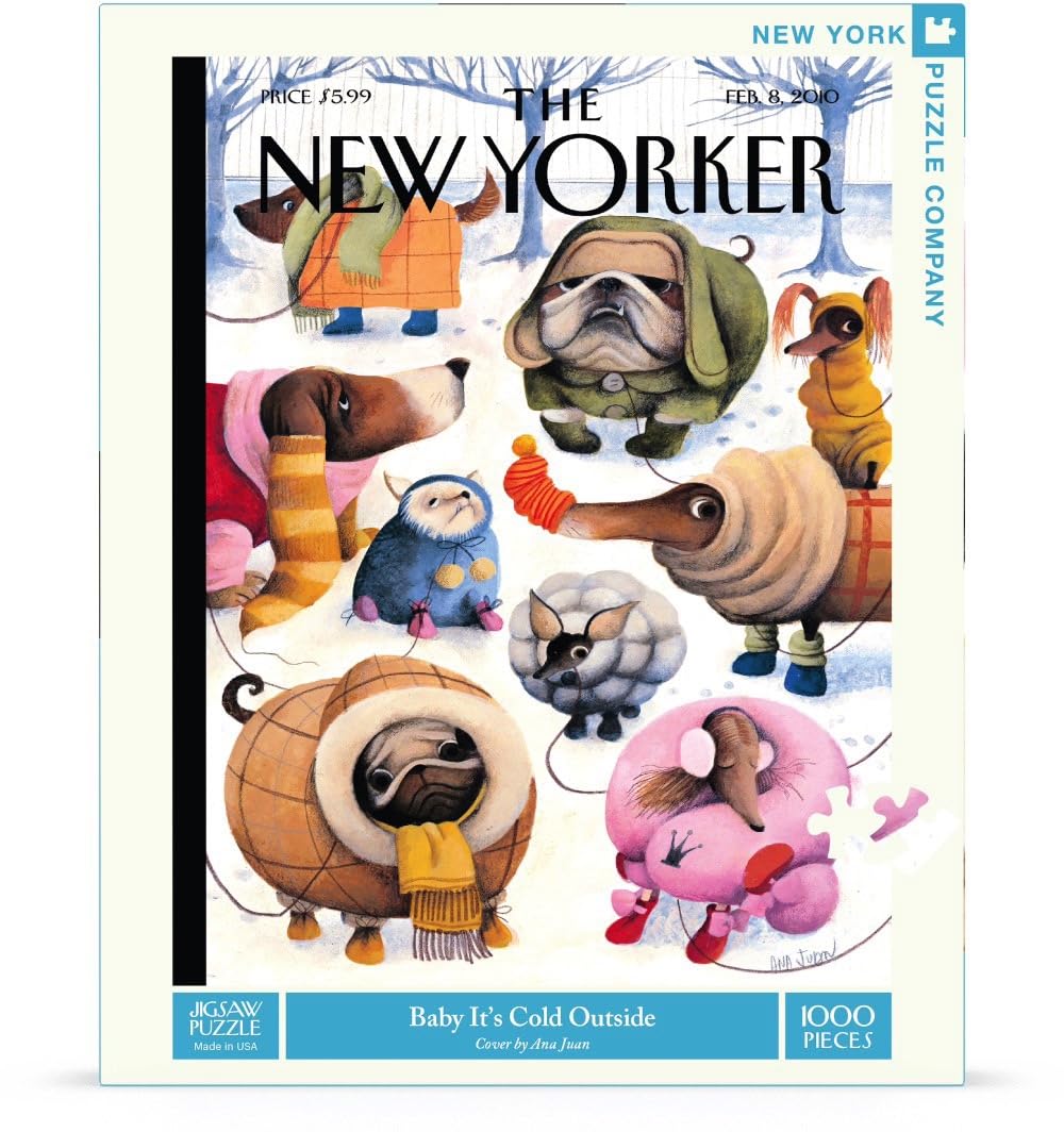 New York Puzzle Company - New Yorker Baby It's Cold Outside - 1000 Piece Jigsaw Puzzle