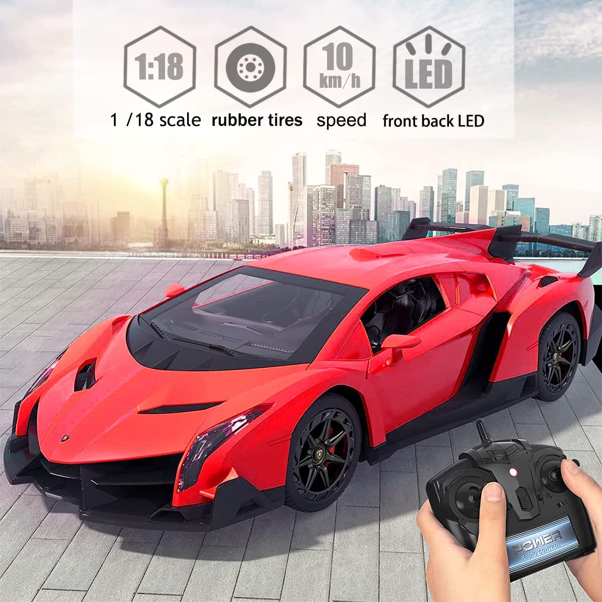 LAFALA Remote Control Car RC Cars Racing Car 1:18 Licensed Toy RC Car Compatible with Lamborghini Model Vehicle for Boys 6,7,8 Years Old Halloween