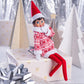 The Elf on the Shelf Scout Elf with Blue Eyes, Christmas Tradition Book Set with Claus Couture Snowflake Sweetie Fair Isle Dress, Red and White