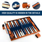 Premium Backgammon Sets for Adults, 17.5 Inch Large Backgammon Board Games, Portable PU Leather Travel Backgammon Set - Classic Board Strategy Game