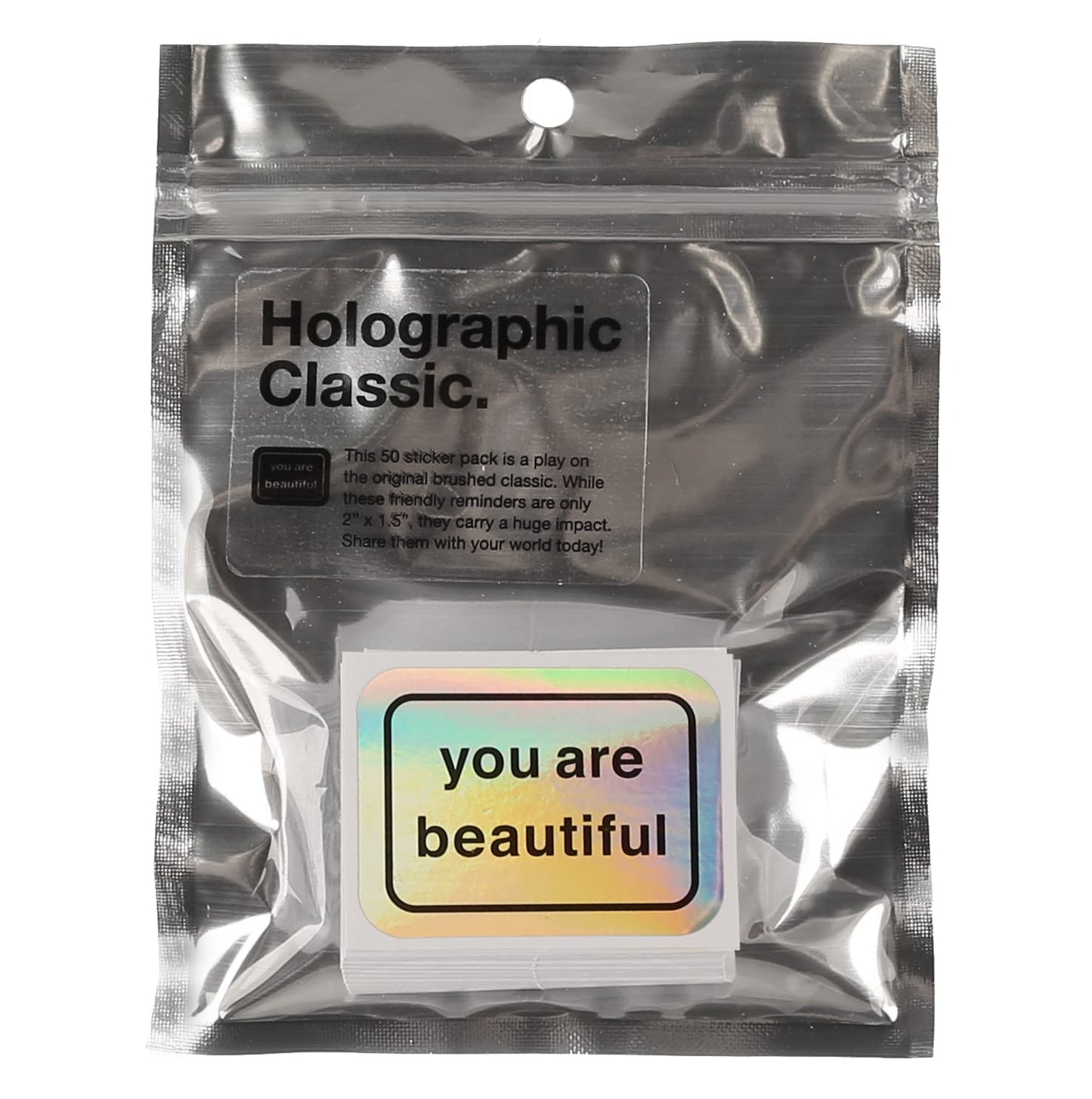 You Are Beautiful Holographic 50 Sticker Pack