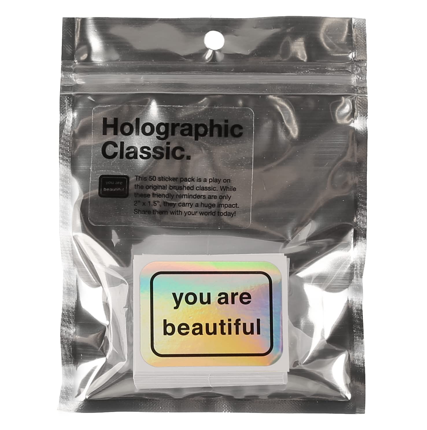 You Are Beautiful Holographic 50 Sticker Pack