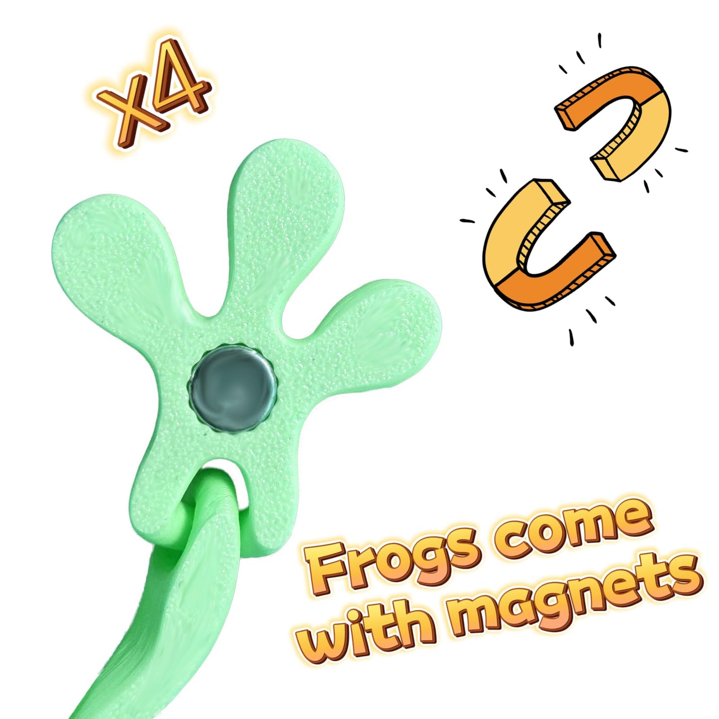 3D Printed 7.92-inch Magnet Frog Toy, Articulated 3D Printed Animals Toys, Can be Used for Refrigerator/Car Decoration. (Cyan)