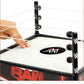 Mattel WWE Superstar Ring, 14 inches with Spring-Loaded Mat, 4 Event Apron Stickers & Pro-Tension Ropes for WWE 6-inch Action Figures