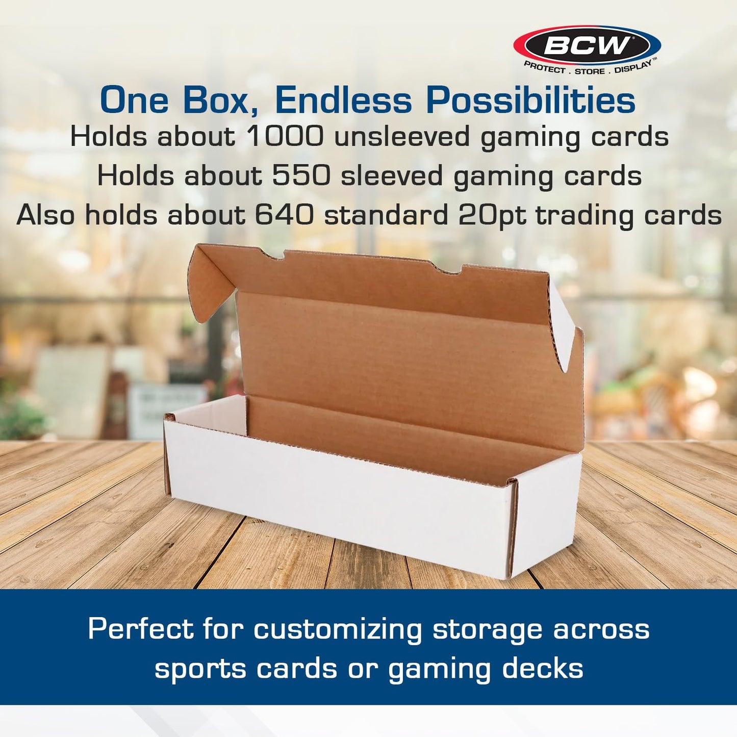 BCW Single Row Gaming Card Storage Box - 2ct | 1000 Count Card Holder Box | Corrugated Paper Cardboard Holder | Card Storage Box For Bulk CCG Card