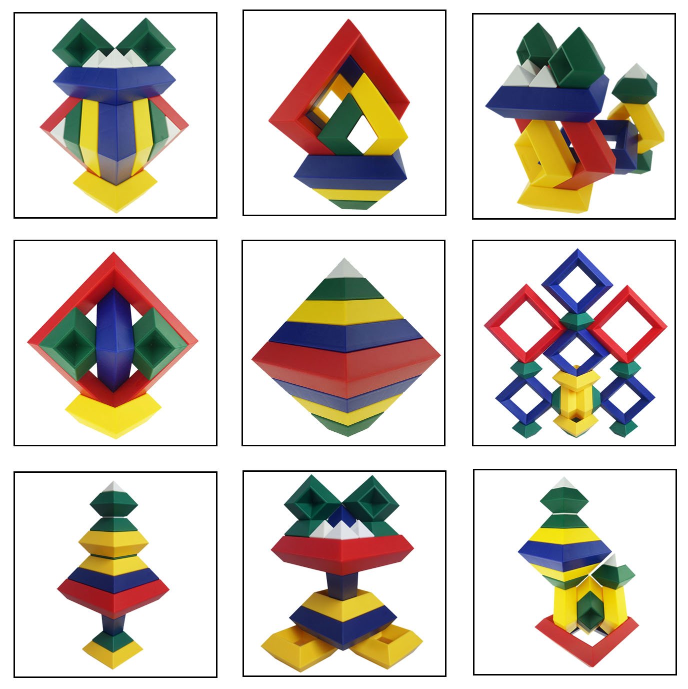KUTOI Pyramid Stacking Toy Building Blocks 3D Puzzle Brain Teasers for Kids and Adults-Creative Preschool Learning Activities- Toddler Building Toys