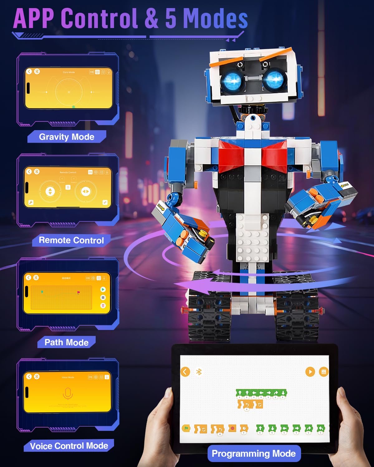 okk STEM Robot Toys for Kids 8-12, APP RC Control Programmable Building Kit