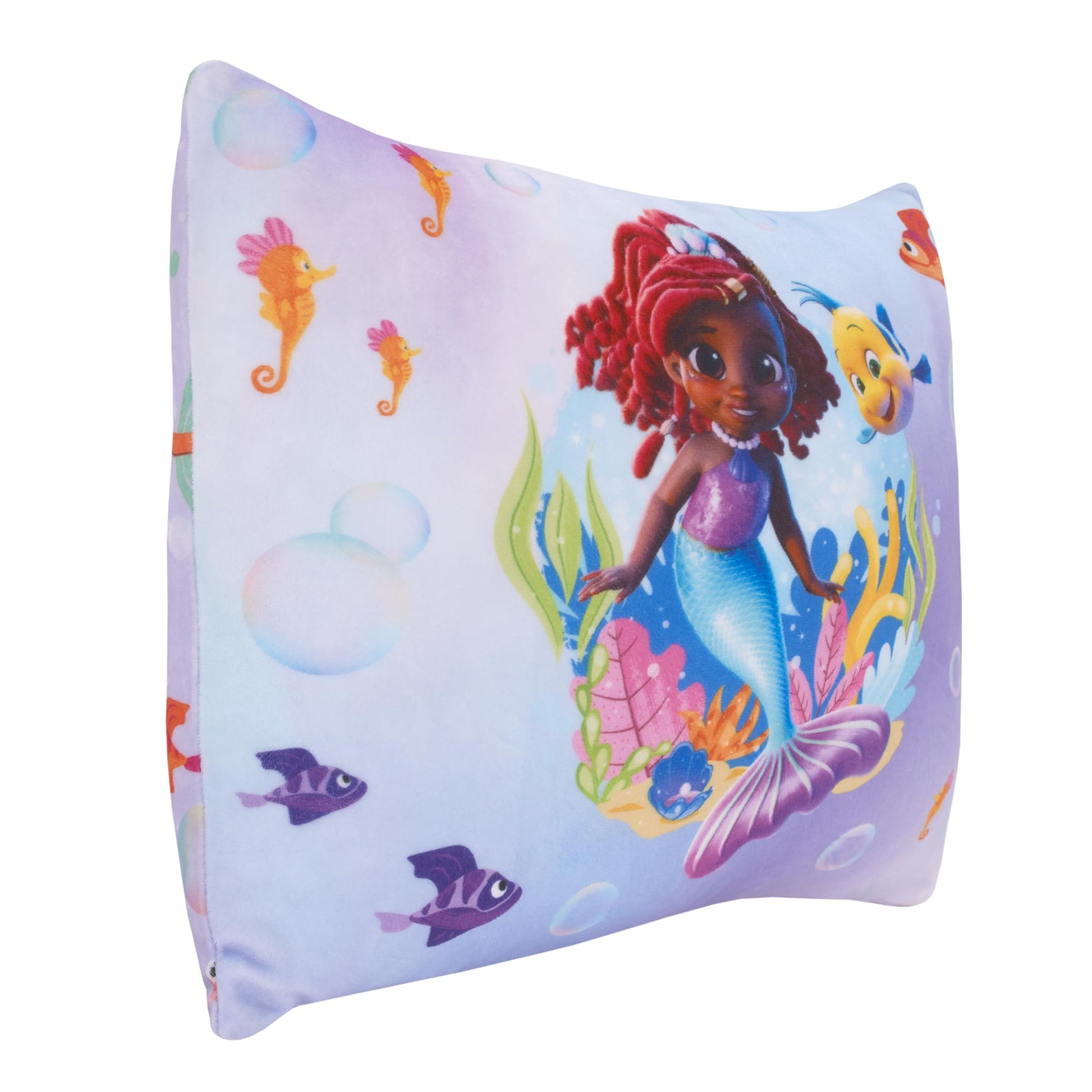 Disney Jr. Ariel Super Soft Squishy Toddler Decorative Pillow with Reversible Design, 12 x 15 Inches