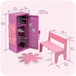 Badger Basket School-Style Single Doll Locker Set with Bench, Rug, and Accessories - Purple and Pink Design for 18-Inch Dolls