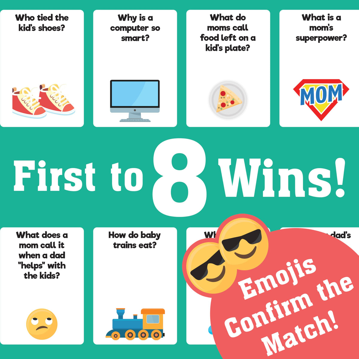 Mom Jokes Party Card Game for Families & Friends, and Game Nights, Ages 8+