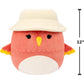 Squishmallows Original 12in Lullabi The Coral Hummingbird with Bucket Hat - Official Jazwares Plush (Medium-Sized)