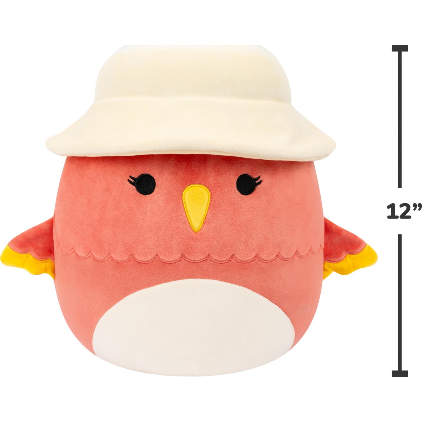 Squishmallows Original 12in Lullabi The Coral Hummingbird with Bucket Hat - Official Jazwares Plush (Medium-Sized)