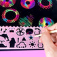 Cityrosy 32 pcs Drawing Stencils,Rainbow Scratch Paper for Stencils, Kids Activity Kit,Suitable for Classroom,Birthday,Party
