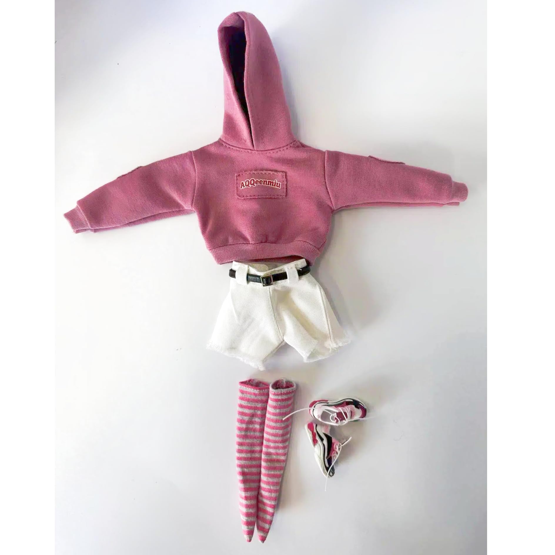 AQQeenmiu 1/6 Scale Purple Sweatsuit Doll Clothes Set with Striped Socks and White Collar, Compatible with Standard Female Fashion Dolls