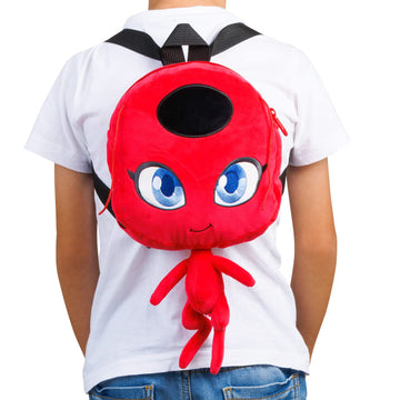 P.M.I. Miraculous Ladybug Plush School Backpack| One of Two 12-Inch-Tall Collectibles | Miraculous Ladybug Toys and Playable Plush Backpacks | Tikki|