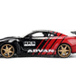 Jada 2009 Nissan GT-R Ben Sopra HSK Advan, Black/Red Toys 37022-1/24 Scale Diecast Model Car