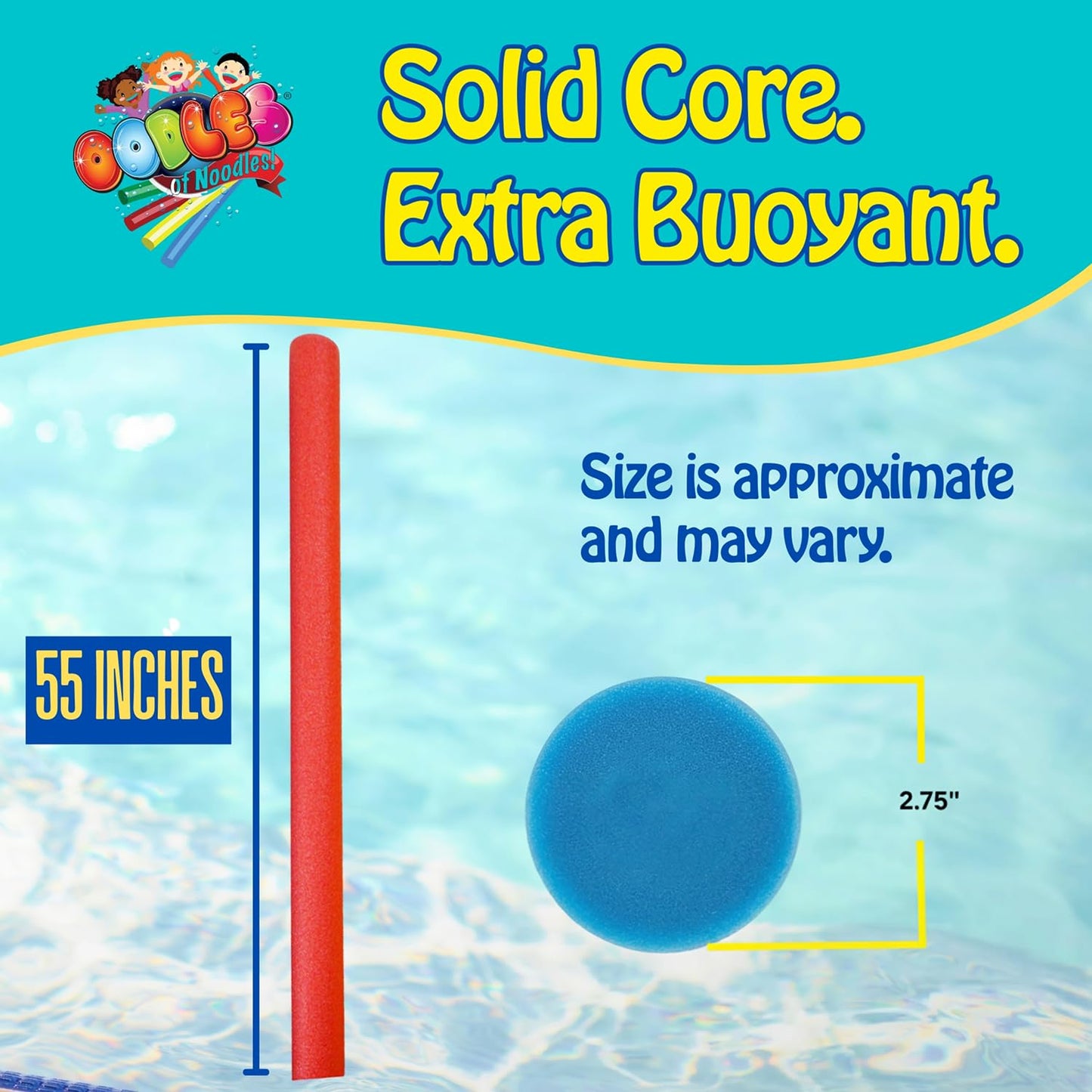 Oodles of Noodles Deluxe Pool Noodles Foam - Pack of 10 - Extra Dense