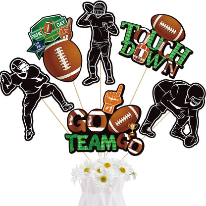 24PCS Football Centerpieces Sticks for Table Football Party Table Decorations Football Table Decor Stick for Vase Photo Booth Props